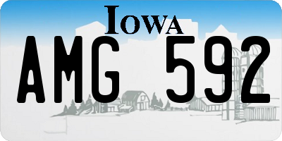 IA license plate AMG592