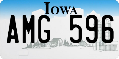 IA license plate AMG596