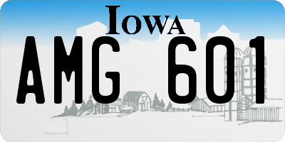 IA license plate AMG601