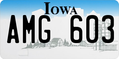 IA license plate AMG603