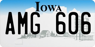 IA license plate AMG606