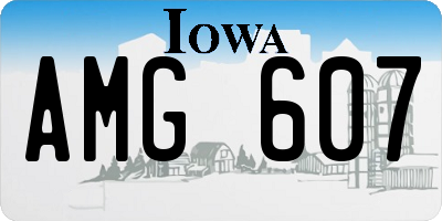 IA license plate AMG607