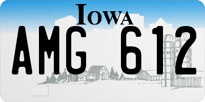IA license plate AMG612