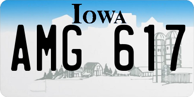 IA license plate AMG617