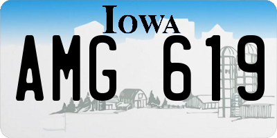 IA license plate AMG619