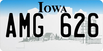 IA license plate AMG626