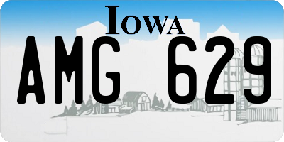 IA license plate AMG629