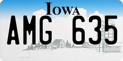 IA license plate AMG635