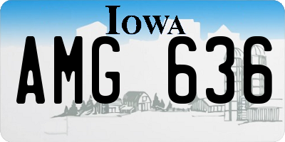 IA license plate AMG636
