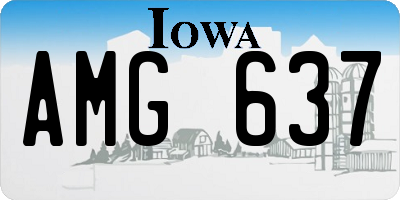 IA license plate AMG637