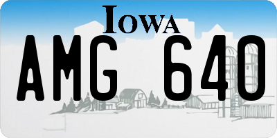 IA license plate AMG640