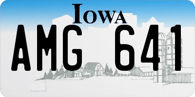 IA license plate AMG641