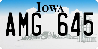 IA license plate AMG645