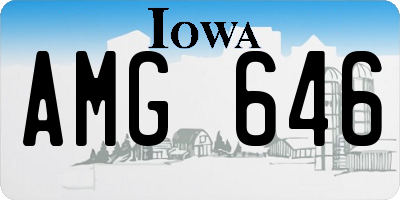IA license plate AMG646