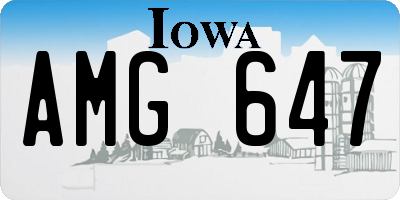 IA license plate AMG647