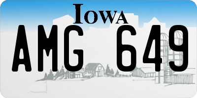 IA license plate AMG649