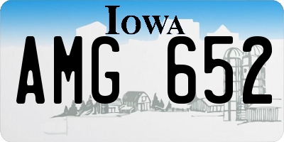 IA license plate AMG652