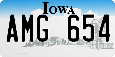 IA license plate AMG654