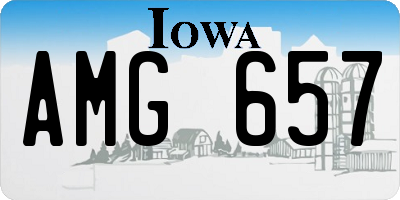 IA license plate AMG657
