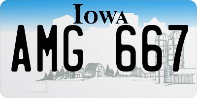 IA license plate AMG667