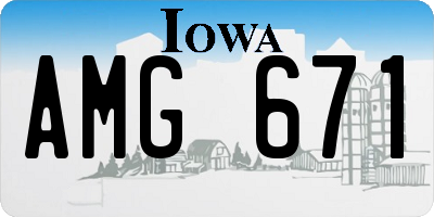 IA license plate AMG671