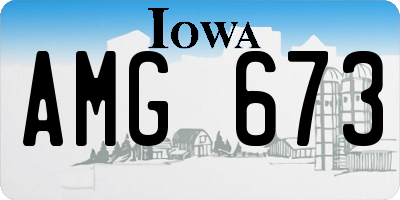 IA license plate AMG673