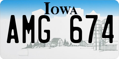 IA license plate AMG674