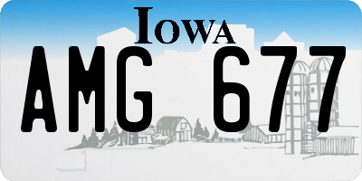 IA license plate AMG677