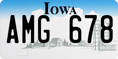 IA license plate AMG678