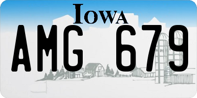 IA license plate AMG679