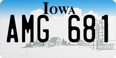 IA license plate AMG681