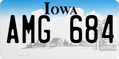IA license plate AMG684