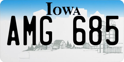 IA license plate AMG685