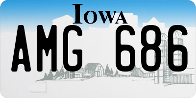 IA license plate AMG686