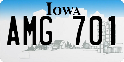 IA license plate AMG701