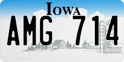 IA license plate AMG714