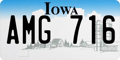 IA license plate AMG716