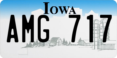 IA license plate AMG717