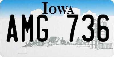 IA license plate AMG736