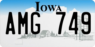IA license plate AMG749