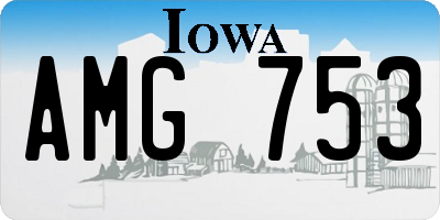 IA license plate AMG753