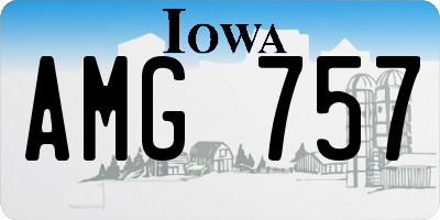 IA license plate AMG757