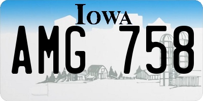 IA license plate AMG758
