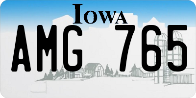 IA license plate AMG765