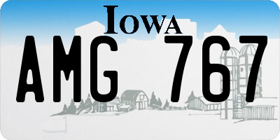 IA license plate AMG767
