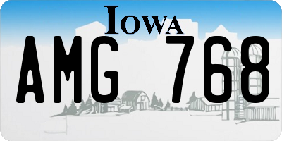 IA license plate AMG768
