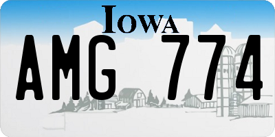 IA license plate AMG774