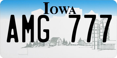 IA license plate AMG777