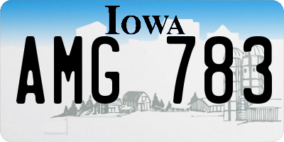 IA license plate AMG783
