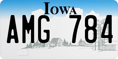 IA license plate AMG784